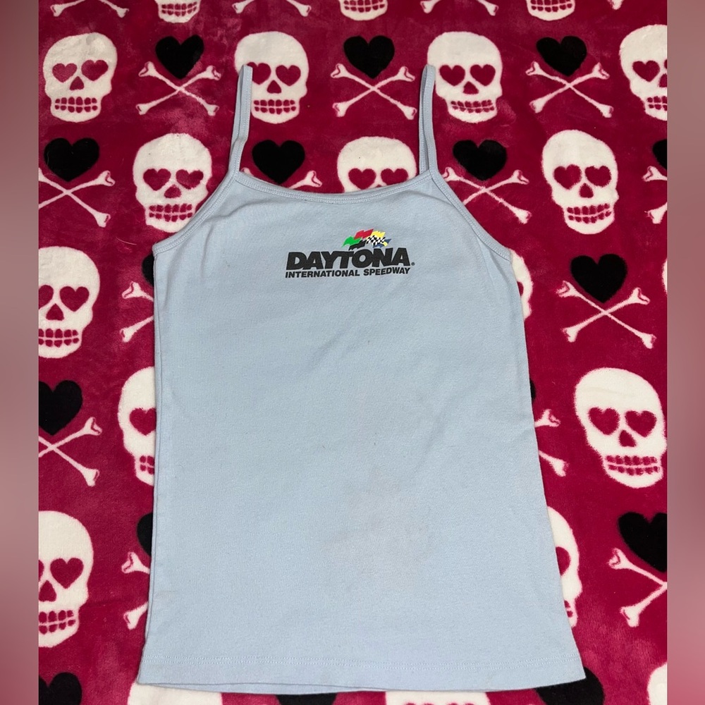 -vintage style light blue DAYTONA INTERNATIONAL SPEEDWAY🏎️ tank top size S Women
